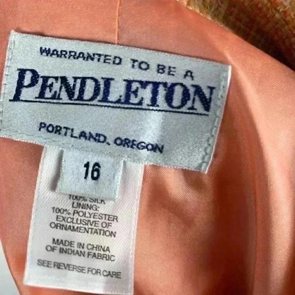 Pendleton blazer sz 16 woven 100% silk lightweight - Picture 8 of 9